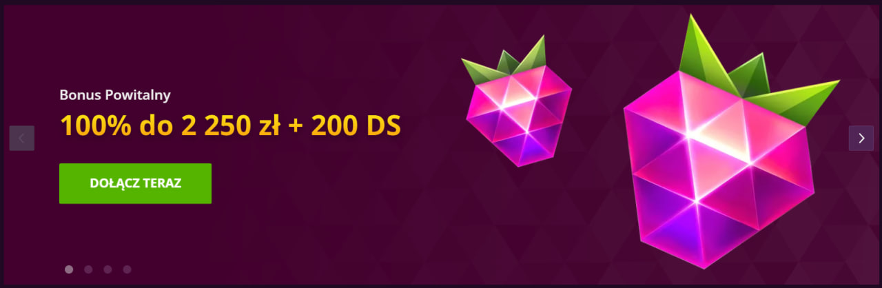 Bonus powitalny 100% do 2250 zł 200 darmowych spinów i Bonus Crab